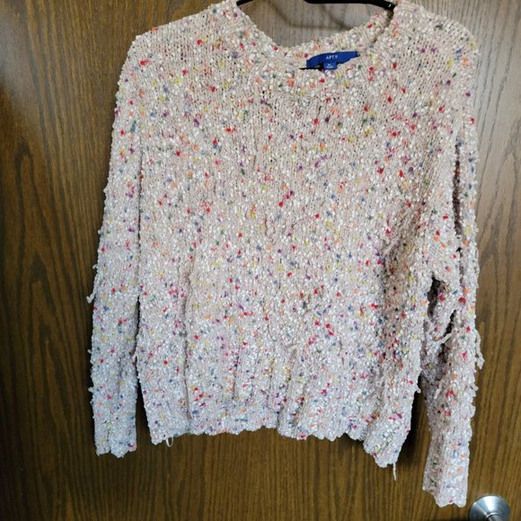 Apt. 9 Super Soft Destroyed Shaggy Popcorn Sweater Size XL - Picture 10 of 17